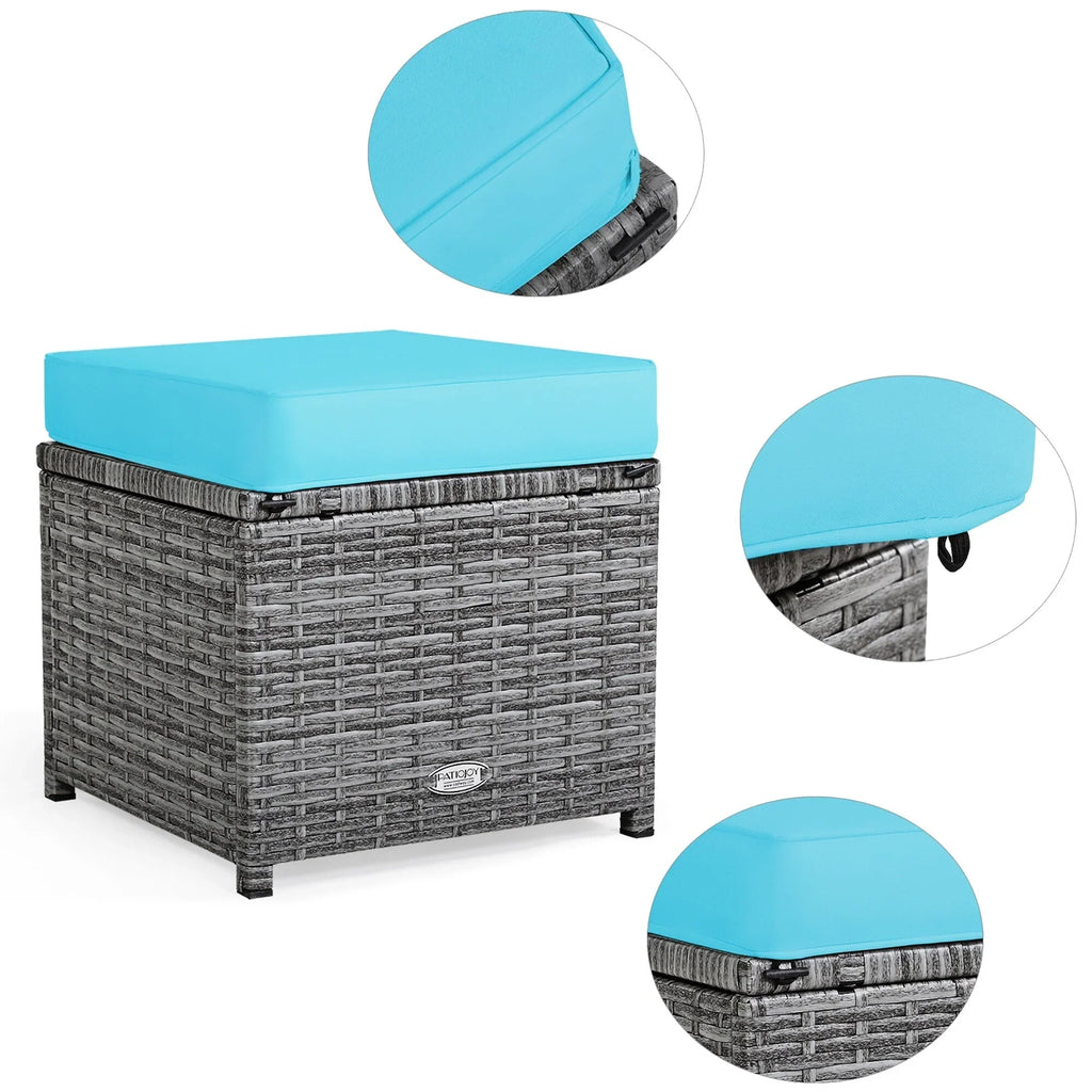 Costway 7-teiliges Terrassen-Essgruppe Rattan-Sofa Couch Ottomane – Details ansehen