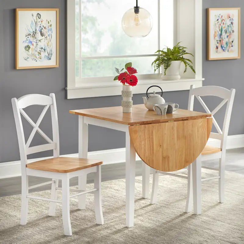Landhaus-Essgruppe „Simple Living“ mit Klapptisch, 3-teilig