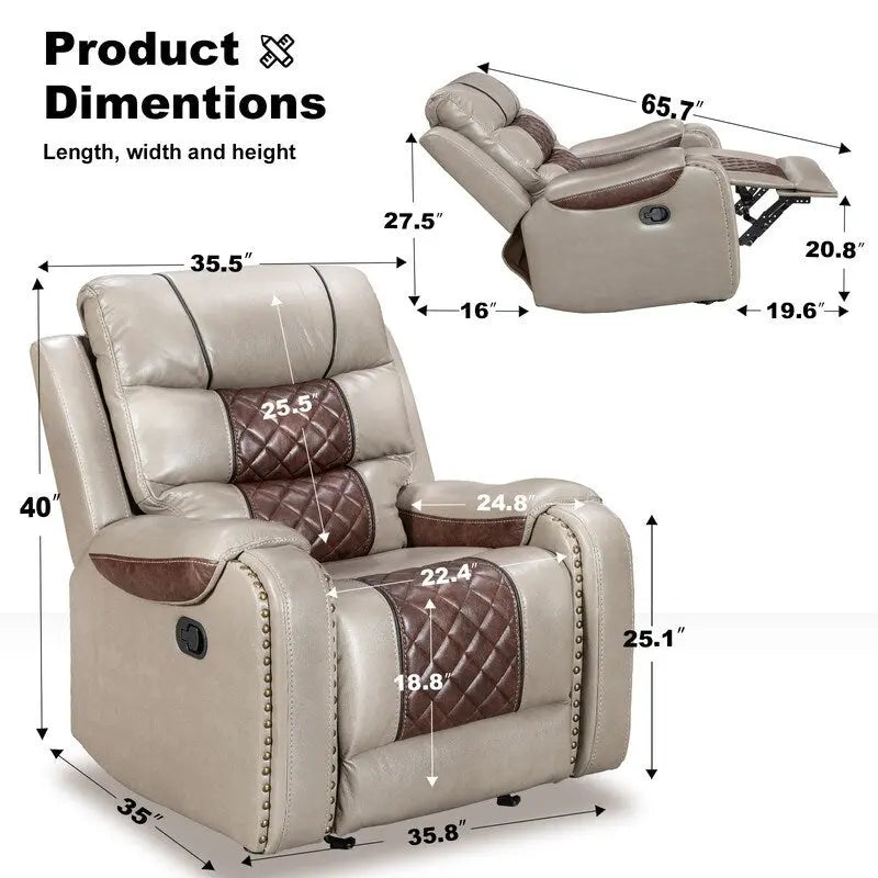 Großer Relaxsessel im amerikanischen Design aus Kunstleder für das Wohnzimmer