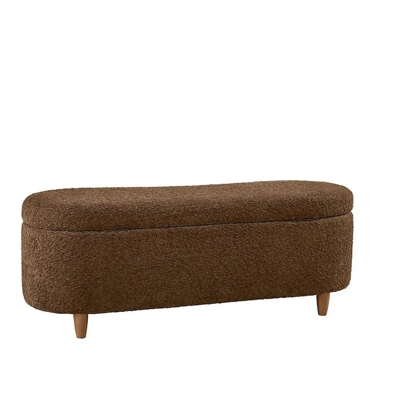 INK+IVY Bailey Taupe Bouclé Aufklappbare Aufbewahrungsbank