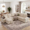Dyonery 112 Modulares Schlafsofa mit Ausziehfunktion, U-förmiges Schnittsofa mit Stauraum, extra breite und tiefe Sitzflächen für das Wohnzimmer
