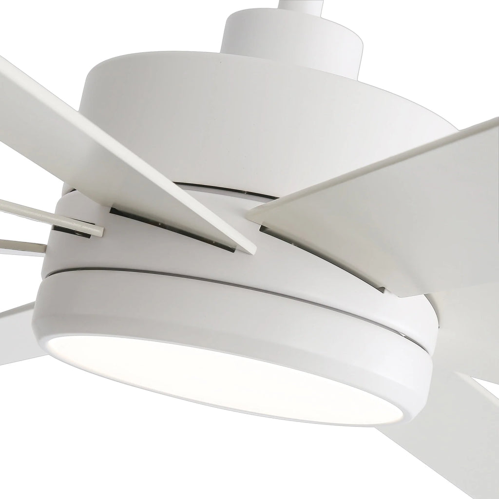 65-Zoll-LED-Deckenventilator mit 8 Flügeln, Licht und Fernbedienung, Schwarz