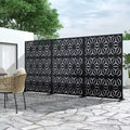 Stern 01 Sichtschutzwand aus schwarz verzinktem Stahl 183x120x40cm