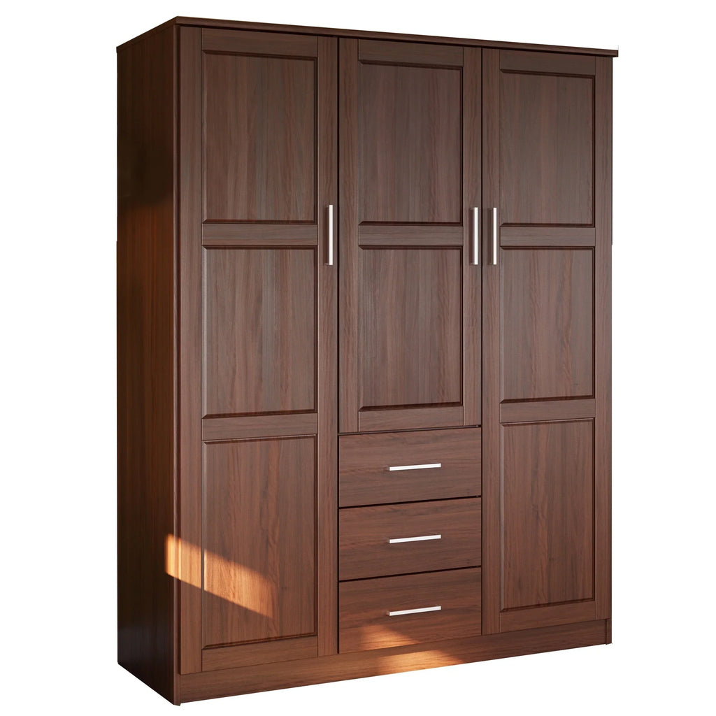 Palace Imports 100% Massivholz Cosmo Kleiderschrank mit 3 Türen mit Massivholz- oder Spiegeltüren