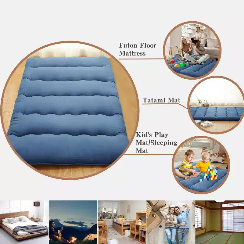 Japanische Futonmatratze, faltbare Bodenschlafmatte, Tatami-Matte für Zuhause, Campingmatratze