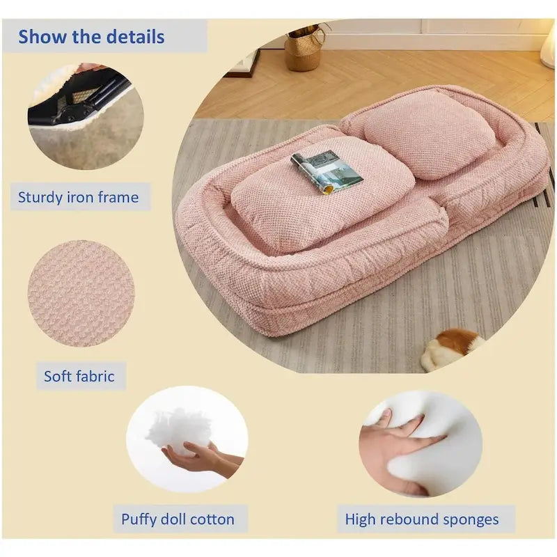 Faules Sofabett, 5-fach verstellbar, Sitzen, Schlafen, Zusammenklappen, geeignet für Schlafzimmer, Wohnzimmer