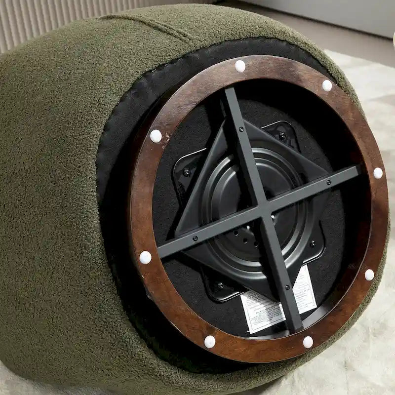 Gepolsterter drehbarer Fauteuil mit Stauraum, moderner Wohnzimmer-Sessel für Schlafzimmer/Büro/Lesebereiche