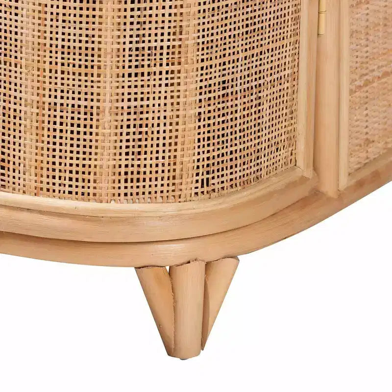 bali & pari Yanka Rattan-Schrank Natur: Handgefertigt, 2 Regalböden, Boho-Design