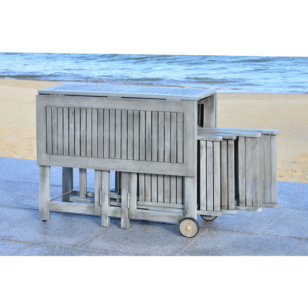 SAFAVIEH Outdoor Brandy 5-teiliges Outdoor-Esstisch-Set – 43Bx35Tx29H