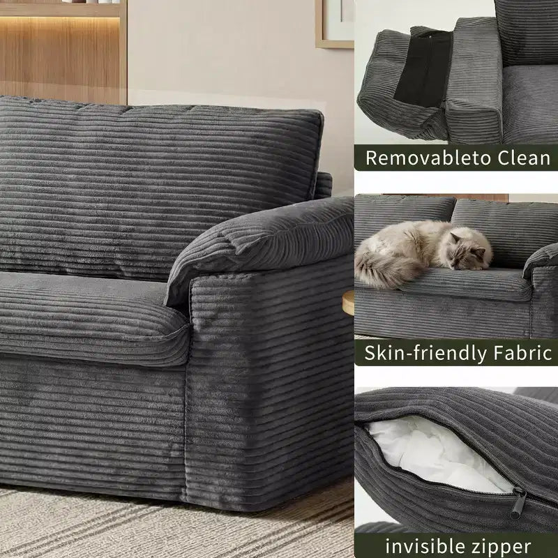 Dyonery 86 Cloud Loveseat Sofa, tiefer Sitz & breite Armlehnenkissen, stabiler Rahmen, atmungsaktives ergonomisches Design