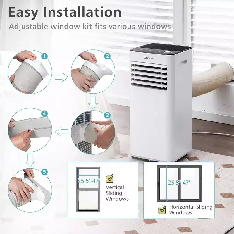 Costway 8000 BTU Mobile Klimaanlage 3-in-1 Luftkühler mit Ventilator Entfeuchten Schlafmodus