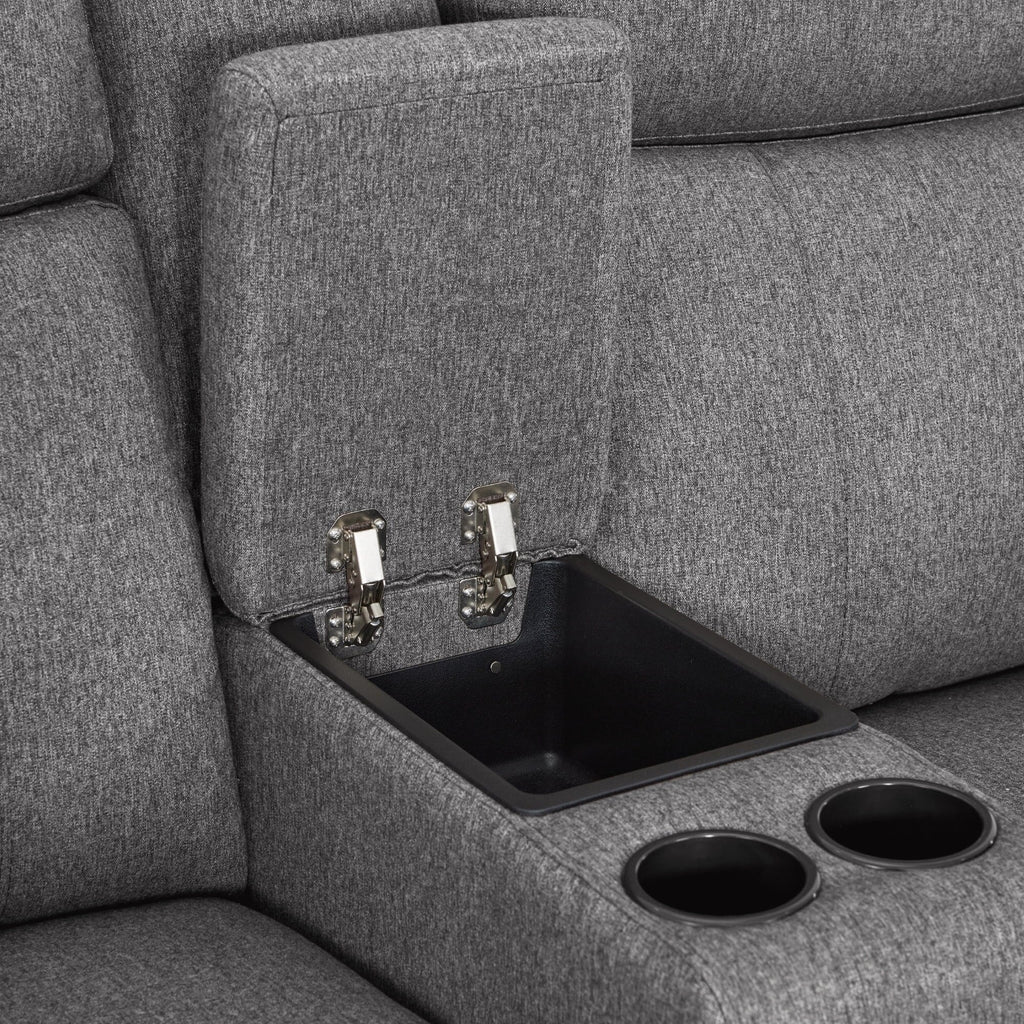MCombo 60.2 Power Loveseat Relaxsofa mit Massage und zweifacher Heizung, verstellbarer Kopfstütze, USB- & Typ-C-Anschluss, Stoff
