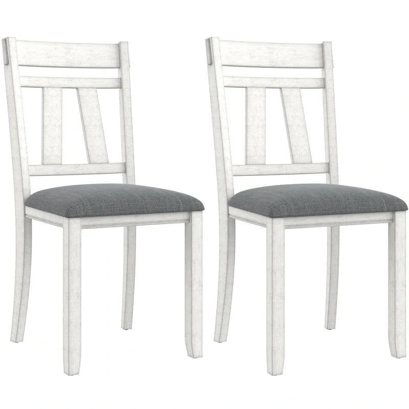VECELO Esszimmerstühle aus Massivholz mit Leinenstoffbezug, Esszimmerstühle 2er/4er/6er Set