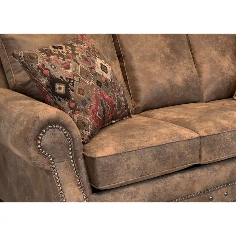 Rancho Rustikbraun Wildlederimitat Schlafsofa - 37 x 86 x 40