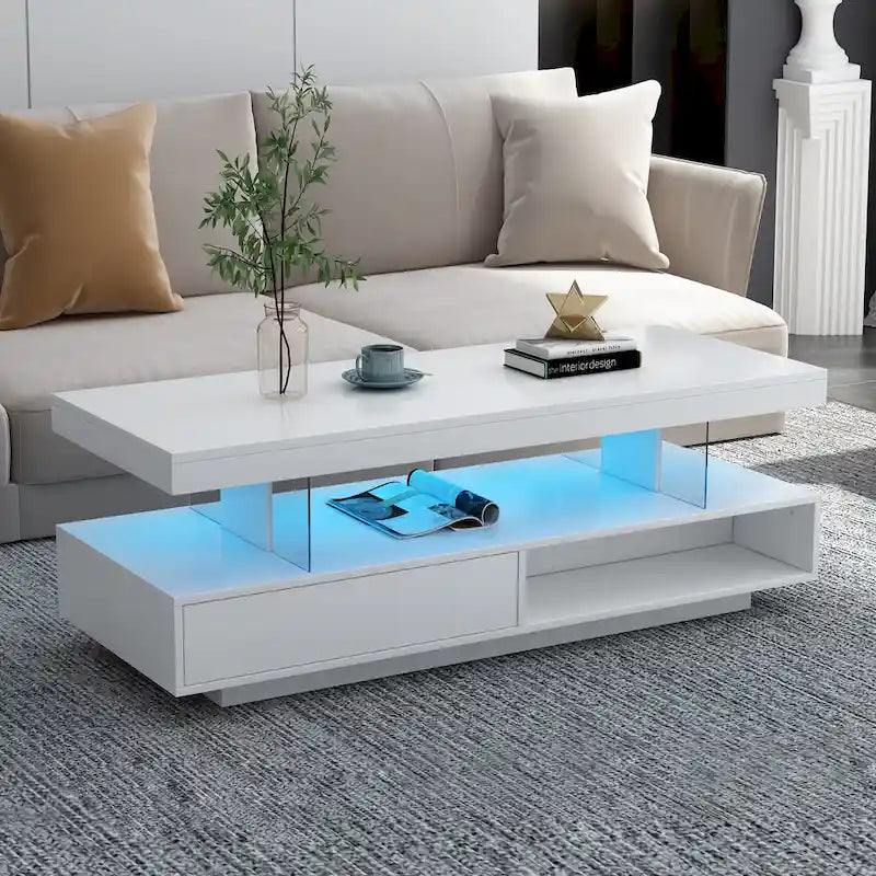 U-Can LED-Couchtisch mit Stauraum