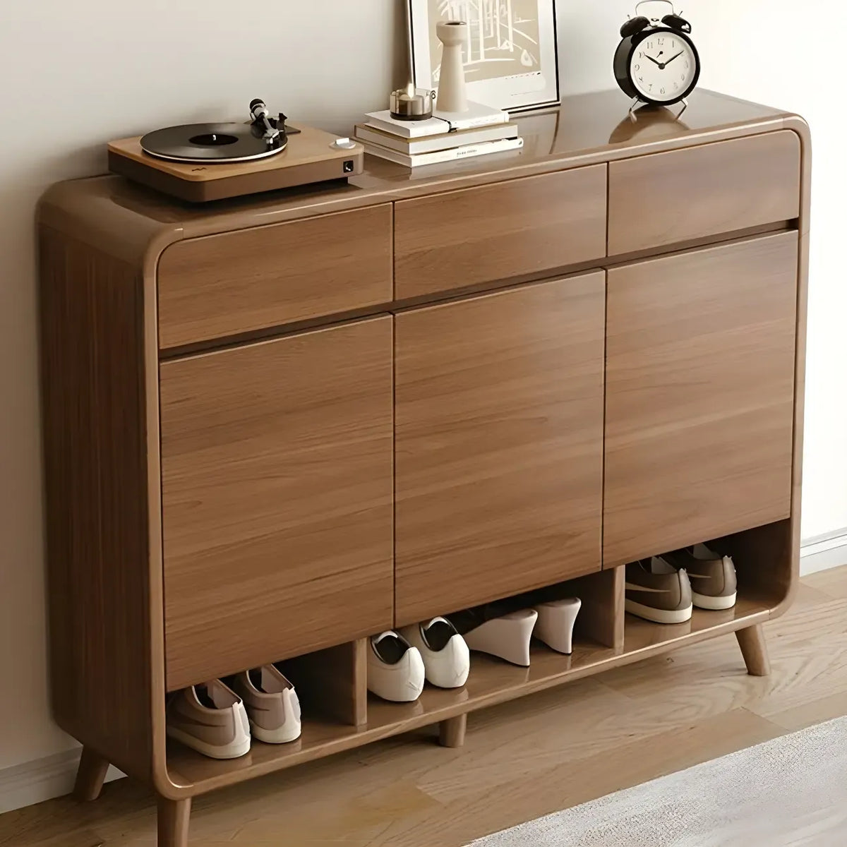 Moderner Holzflur mittlerer Schuhschrank