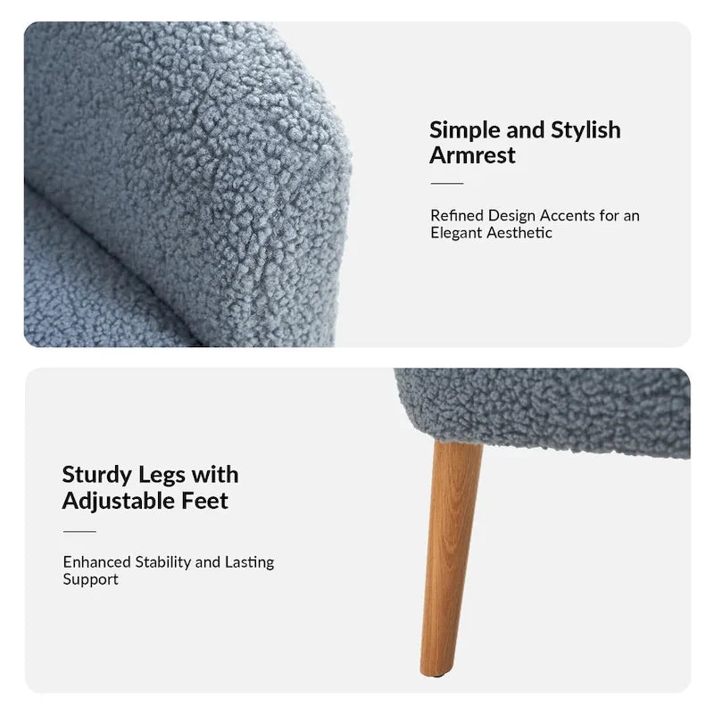 Sheila Moderner 30 W Bouclé-Sessel mit Massivholzbeinen, 2er-Set von HULALA HOME