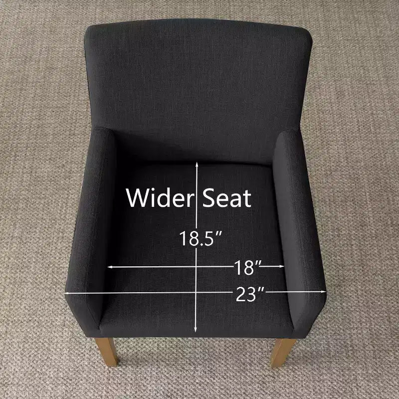 Set aus 6 gepolsterten Esszimmerstühlen mit Armlehnen, moderne Leinen-Sessel mit Holzbeinen, Akzentstühle für Esszimmer, Wohnzimmer - Panipeachy