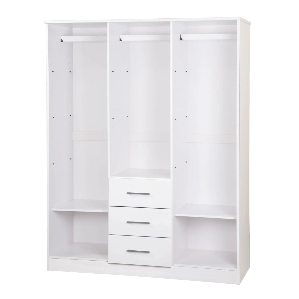 Palace Imports 100% Massivholz Cosmo Kleiderschrank mit 3 Türen mit Massivholz- oder Spiegeltüren