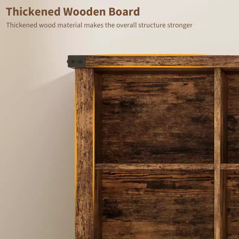8 Würfelregal, Bücherregal im Landhausstil, 157,5 cm langes Holzregal für den Eingangsbereich, langes, niedriges Bücherregal für das Wohnzimmer