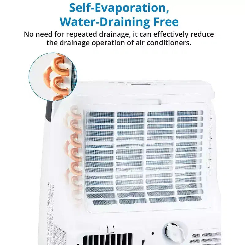 10000 BTU tragbare Klimaanlage, Heim-AC/Klimaanlage mit Fernbedienung für Räume bis zu 42 qm, 3-in-1-Funktionen/24-Stunden-Timer/Lenkrollen
