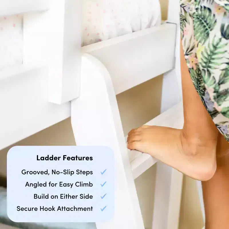 Max & Lily Etagenbett, Twin über Full, mit Ausziehbett, Massivholz Etagenbetten im skandinavischen Stil für Kinder