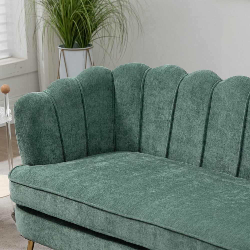 Kleines Mini-Zimmer-Sofa Zweisitzer mit Goldmetallfüßen - 2 Sitzer