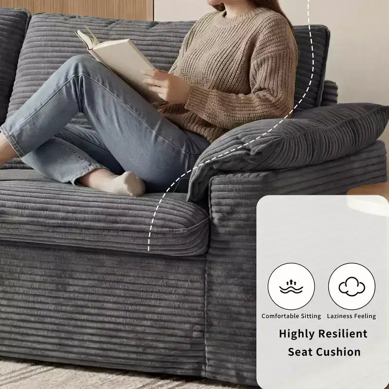 Dyonery 86 Cloud Loveseat Sofa, tiefer Sitz & breite Armlehnenkissen, stabiler Rahmen, atmungsaktives ergonomisches Design