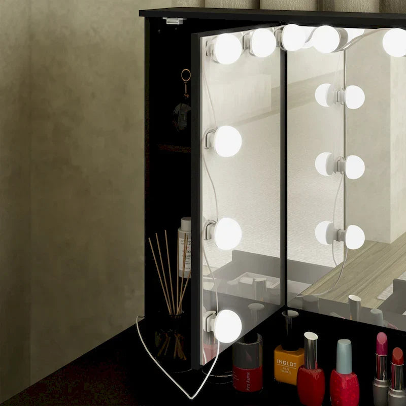 Luxuriöser LED-Schminktisch mit 9 Schubladen Elegante Schminkstation