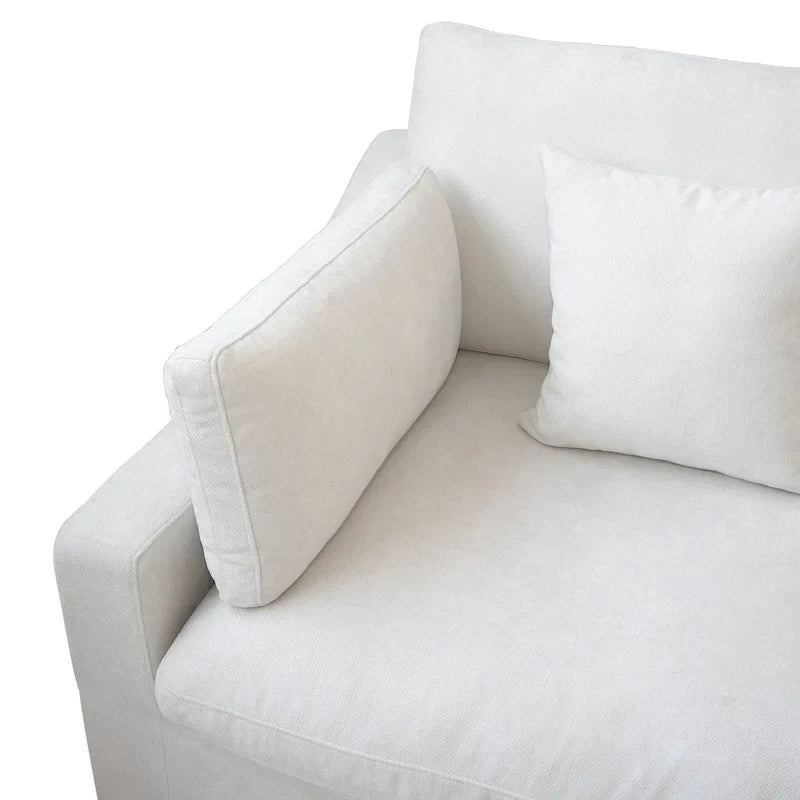 Großes Ecksofa aus Leinen für das Wohnzimmer-Set