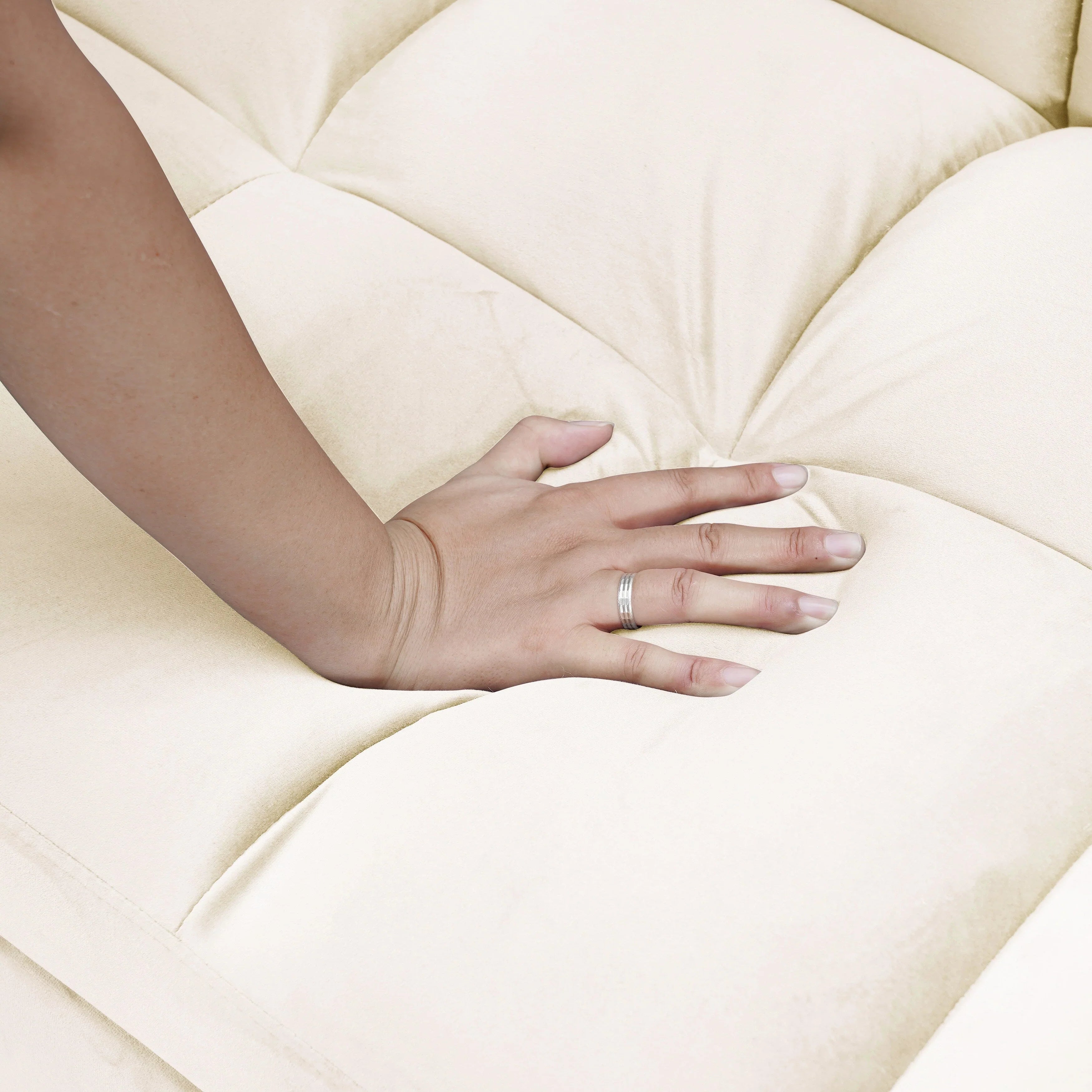 64.96 Samt 3-in-1-Schlafsofa mit verstellbarer Rückenlehne, Aufbewahrungstasche und 227 kg Tragkraft