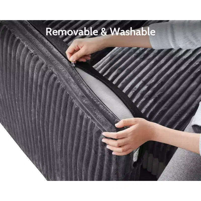 Dyonery Modulares Cord-Ecksofa mit waschbaren Bezügen