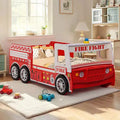 GDFStudio Juna Kinderbett "Feuerwehrauto" mit LED-Beleuchtung