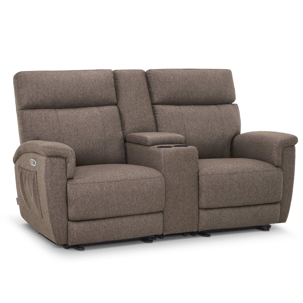 MCombo 60.2 Power Loveseat Relaxsofa mit Massage und zweifacher Heizung, verstellbarer Kopfstütze, USB- & Typ-C-Anschluss, Stoff