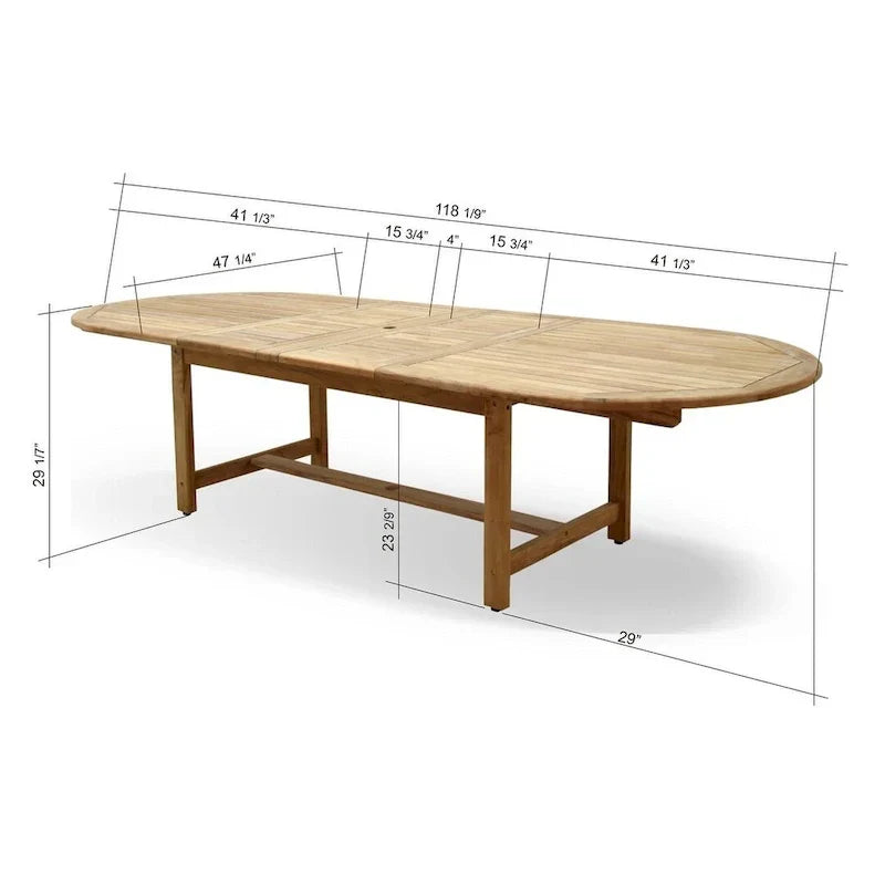 Amazonia Teak Sessa 13-teiliges ausziehbares Terrassen-Ess-Set – 13-teilig