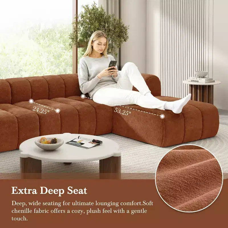 Christopher Knight Home Keri 122 Modernes L-förmiges Polsterecksofa aus hochdichtem Schaumstoff mit niedriger Rückenlehne