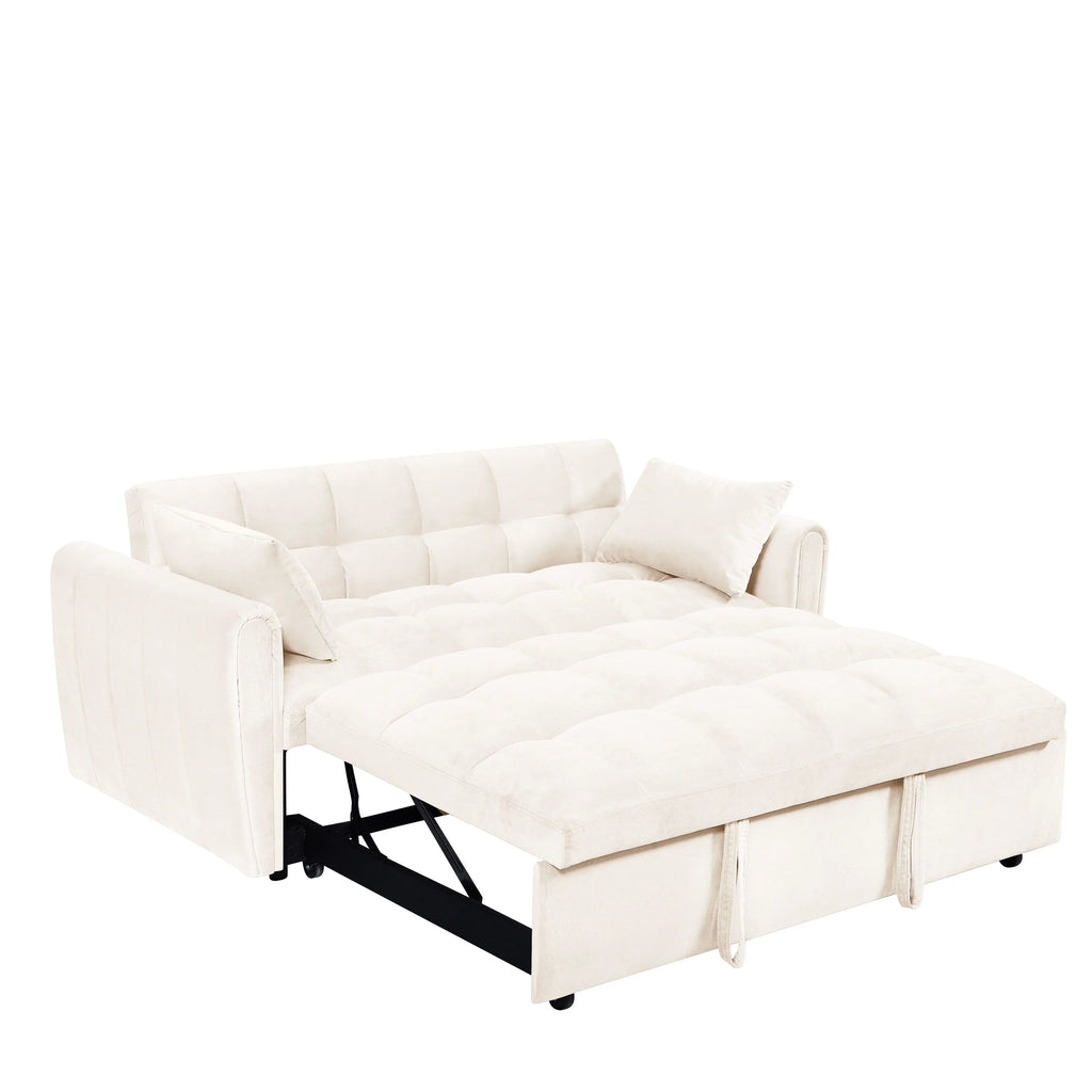 64.96 Samt 3-in-1-Schlafsofa mit verstellbarer Rückenlehne, Aufbewahrungstasche und 227 kg Tragkraft