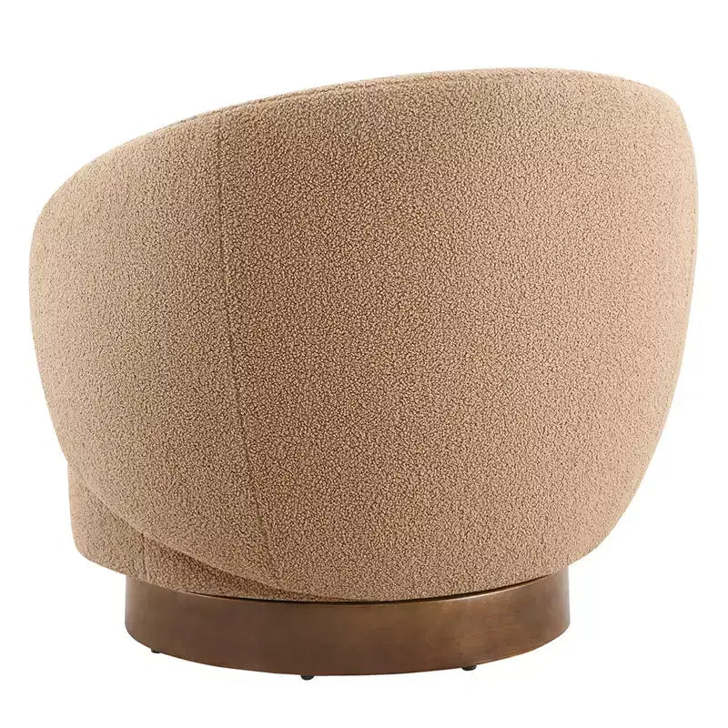 Spruce&Spring Gepolsterter Drehbarer Akzent-Sessel mit Holzfuß