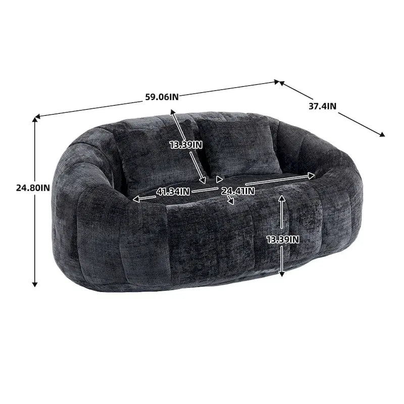 Chenille-Sitzsack – Faules Sofa