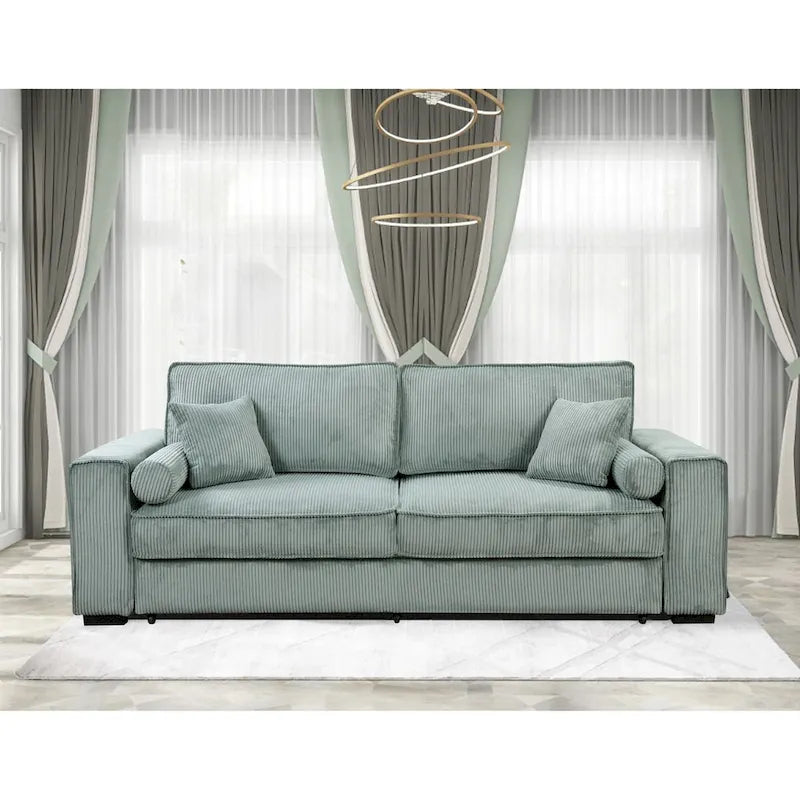 Roomfitters Großes Schlafsofa mit Stauraum, Modernes 3-Sitzer Couchmöbel, Gepolstertes Rückensofa für kleine Räume