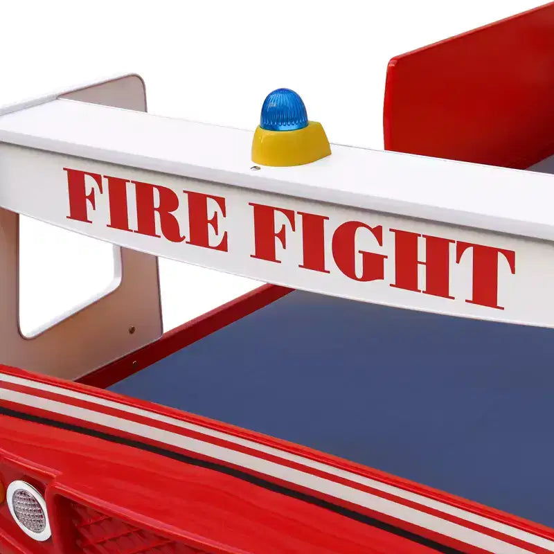 GDFStudio Juna Kinderbett "Feuerwehrauto" mit LED-Beleuchtung