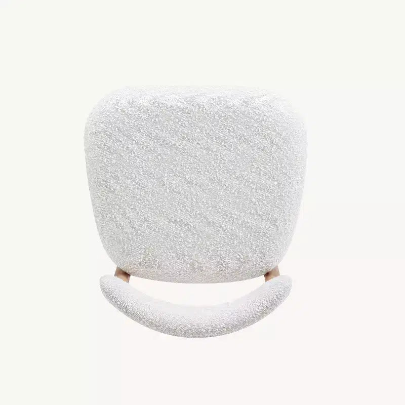 Bouclé Esszimmer-Barhocker ohne Armlehnen 4er-Set, mit Holzmaserung Metallbeinen für Küche, Wohnzimmer, Restaurant, Café – Morden Fort