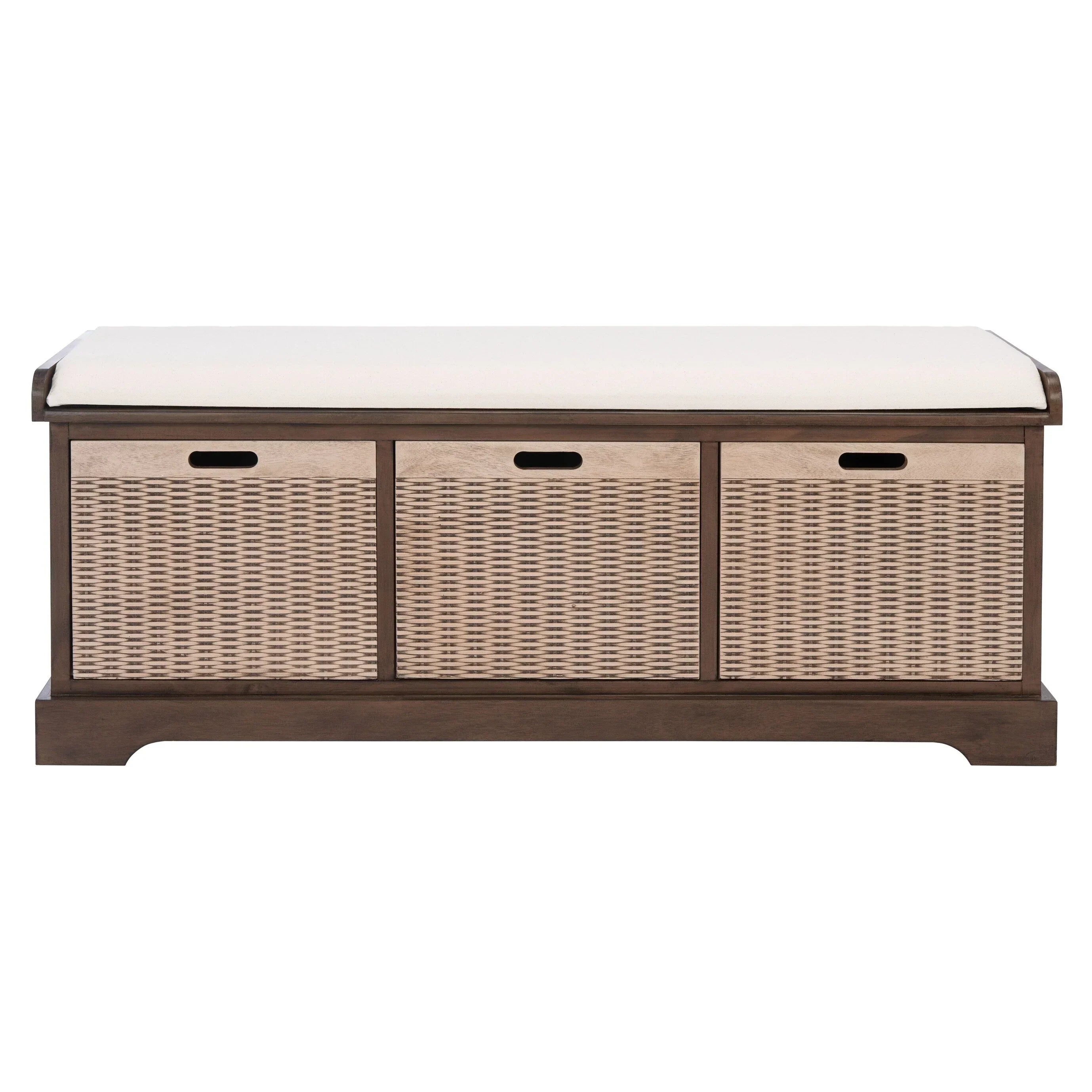 SAFAVIEH Fiorello 3-Schubladenbank mit Polsterung – 120 B x 38 T x 48 H cm – 120Bx38Tx48H