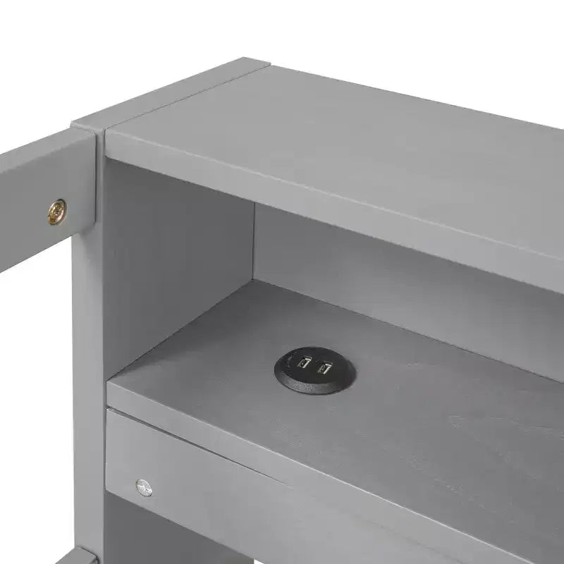Whisen Twin XL Tagesbett aus Holz mit 2 Ausziehbetten, 3 Staufächern, 1 kostenloser Leuchte und USB-Ladefunktion