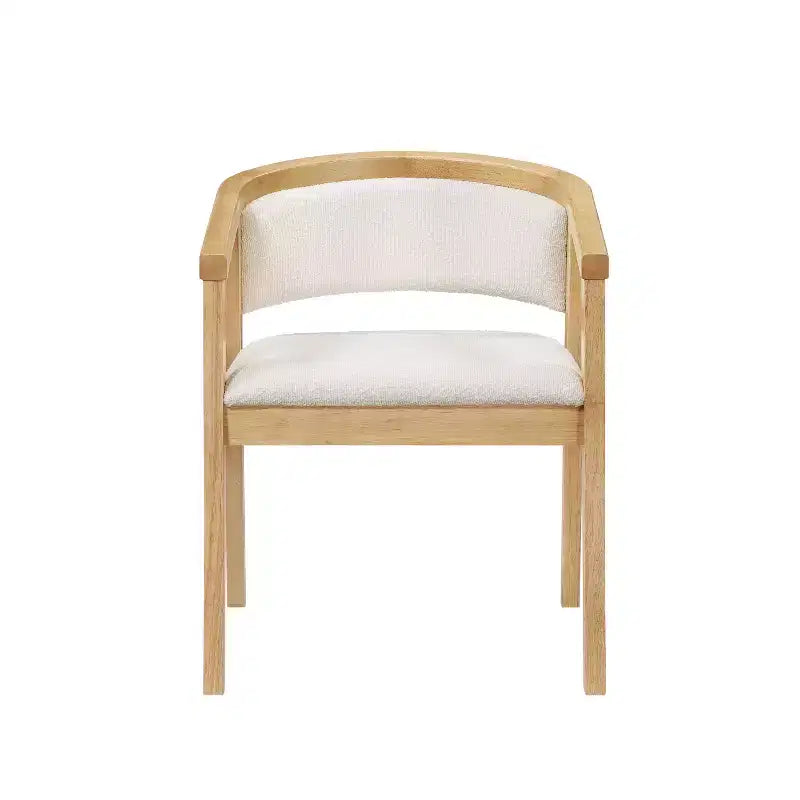 Christopher Knight Home Simon 5-teiliges Esszimmer-Set aus Kautschukholz im Mid-Century Modern Stil mit Bouclé-Stühlen