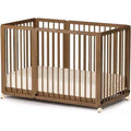 JOYMOR 8-in-1 umwandelbares Kinderbett, inklusive 2 Matratzen, umwandelbar in Stubenwagen, Mittelbett, großes Kinderbett, Tagesbett, Kleinkindbett und Laufstall