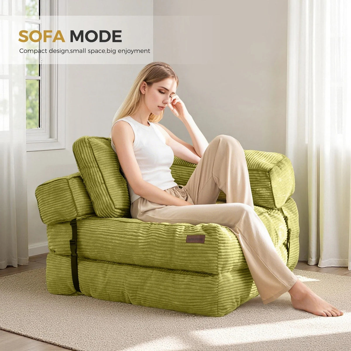 Klappbares Schlafsofa, L-förmiges Bodensofa