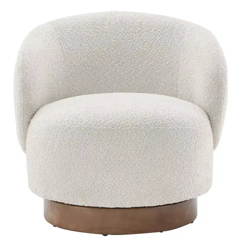 Spruce&Spring Gepolsterter Drehbarer Akzent-Sessel mit Holzfuß