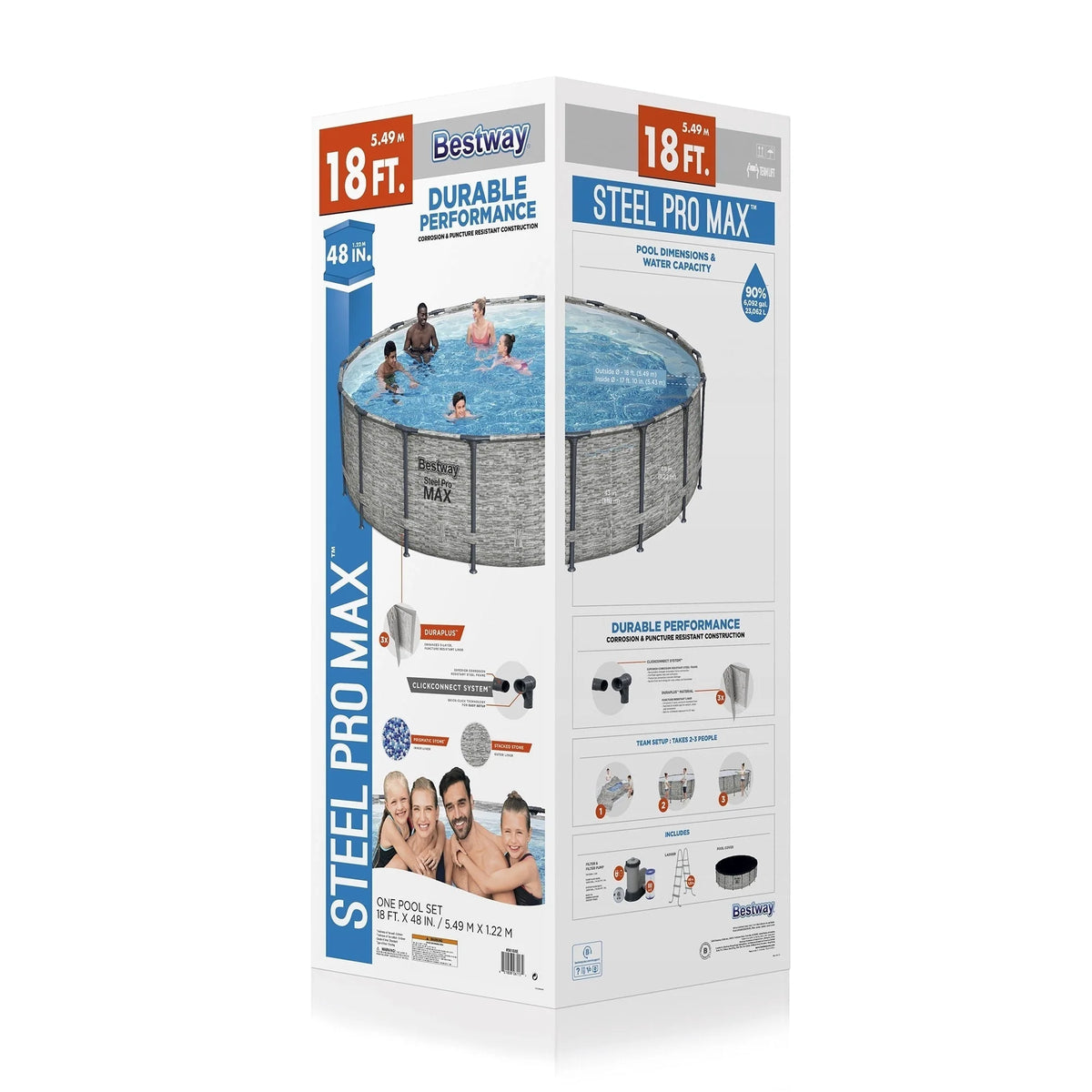 Bestway Steel Pro MAX Rundschwimmbecken Aufstellpool mit Pumpe & Abdeckung