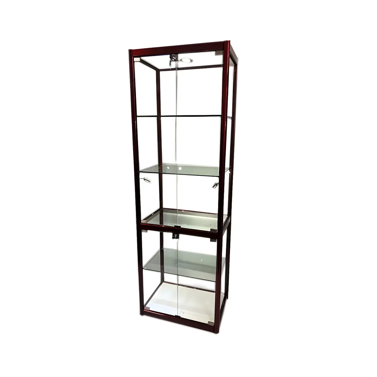 Zeitgenössische rechteckige Vitrine aus schwarzem Glas